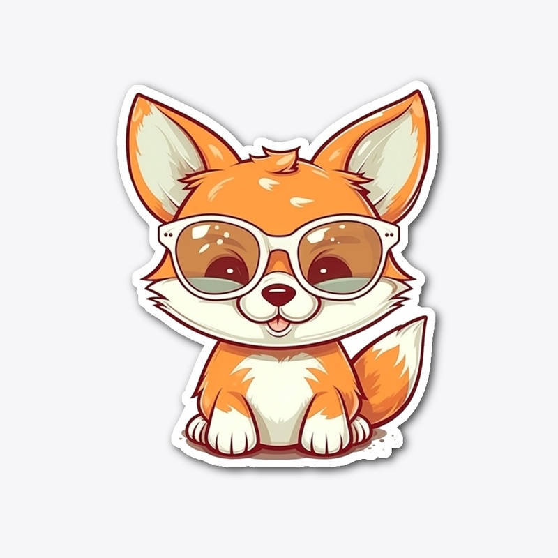 Fox with See Through Shades Kawaii