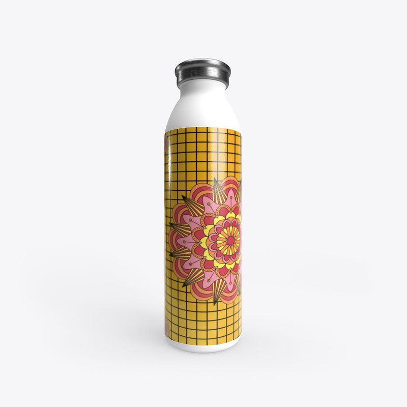 Mandala on a checkered background