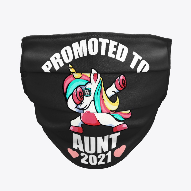 Promoted To Aunt 2021 Unicorn Girl Mask 
