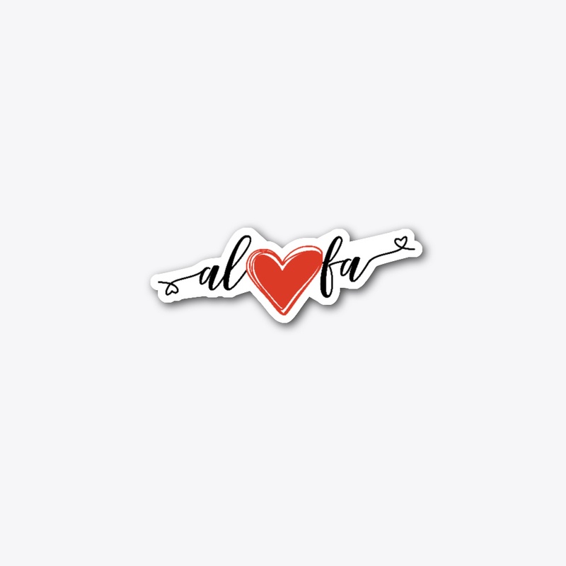 Swirly Heart Alofa Black Letters