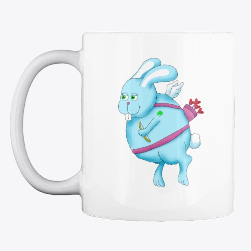 Big Blue Easter Bunny Cupid