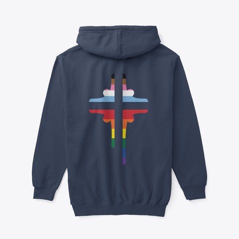 Beloved Cross Navy T-Shirt Back