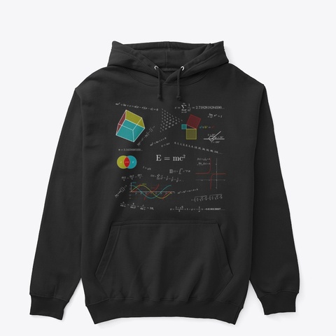 Math Formulas Black T-Shirt Front