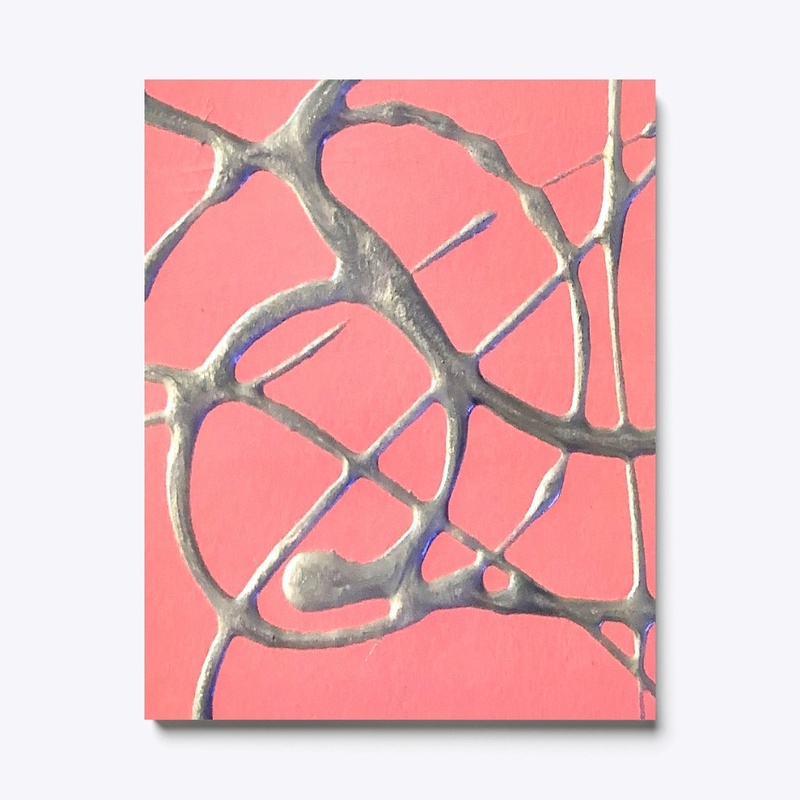Metallic Silver on Pink
