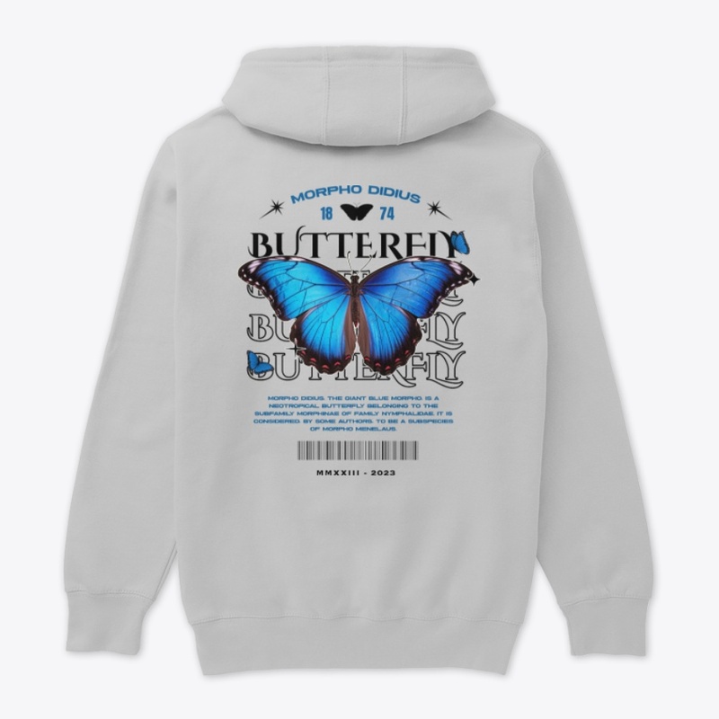 The Giant Blue Morpho Didius Butterfly