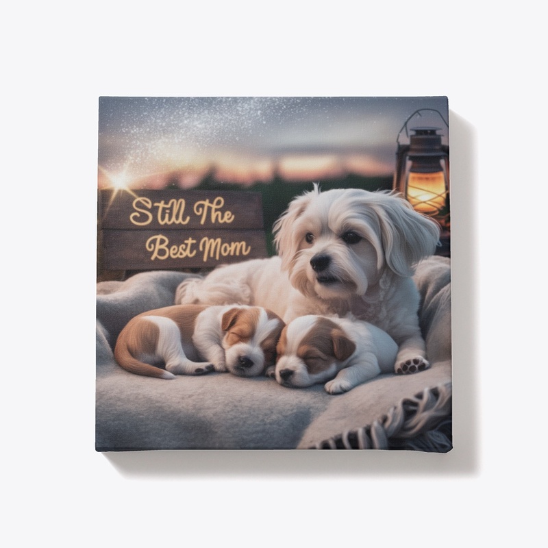 Puppy Love 'Best Mom' Canvas