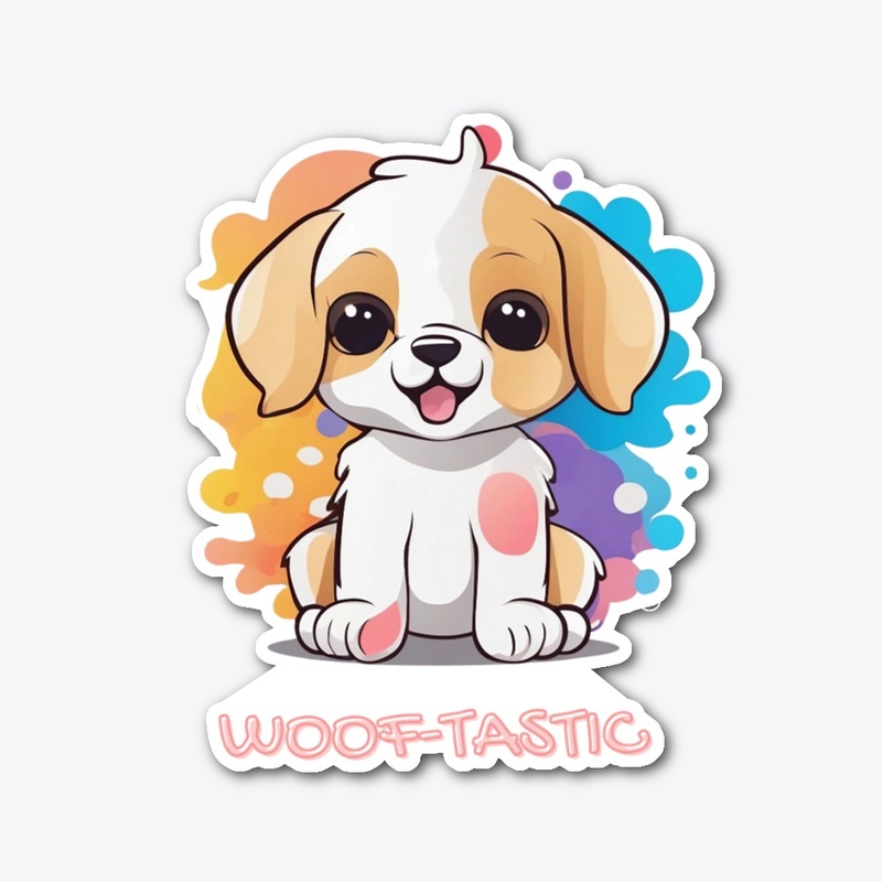 Cute Puppy with Colorful Spots