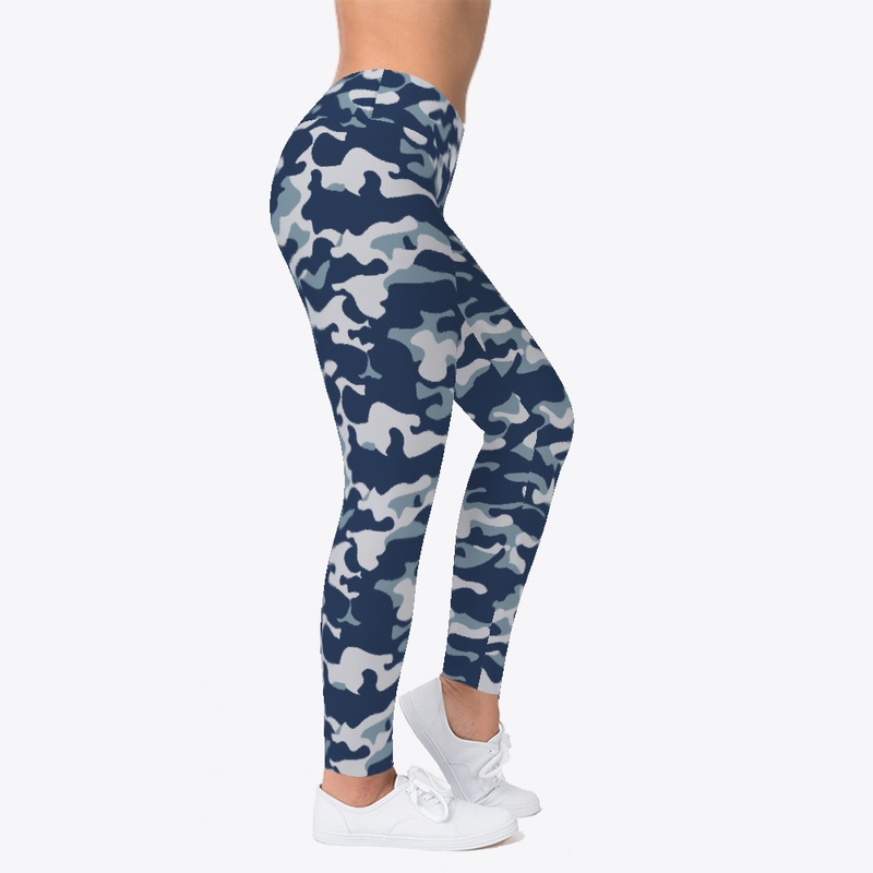 Blue Navy Camo Leggings