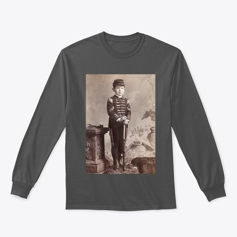 YOUNG BOY IN CIVIL WAR UNIFORM.