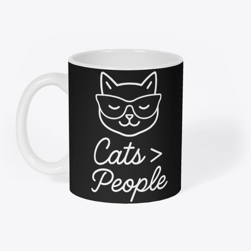 Minimal Glasses Cat Design