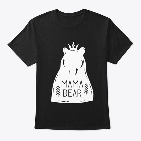 Amazing Mama Bear Design Black T-Shirt Front