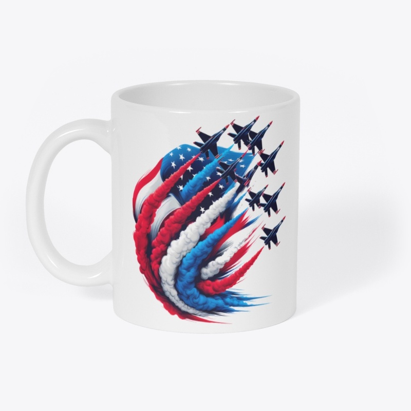 Red White Blue Jets Patriotic Military