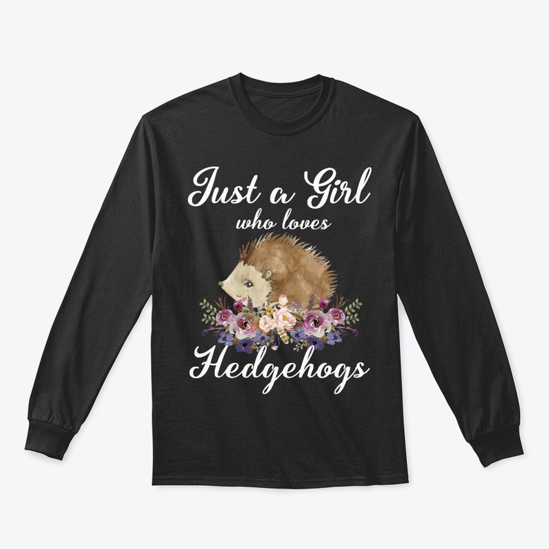 Girl Loves Hedgehogs Watercolor Style