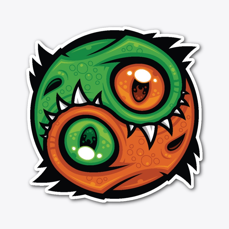 Green and Orange Yin Yang Dragons