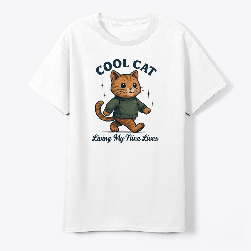 Cool Cat –Living My Nine Lives Retro Tee