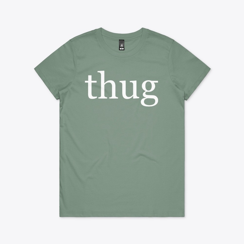 Thug in White on a Black Background