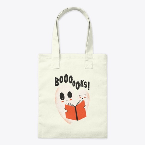 Ghosts Boo Reading A Book Natural T-Shirt Front