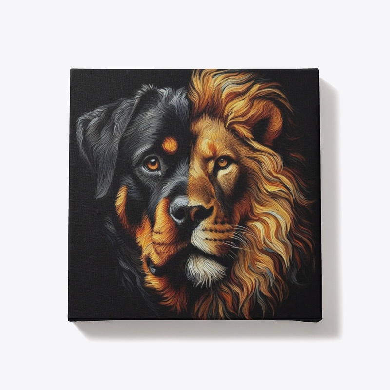 Rottweiler and Lion