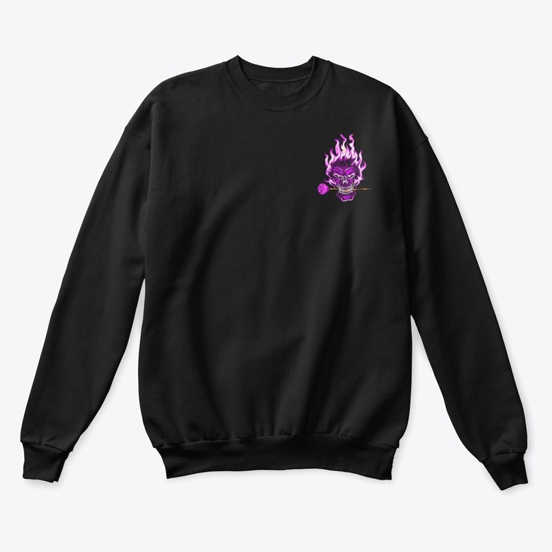 "Black Flaming Skull Tee" 