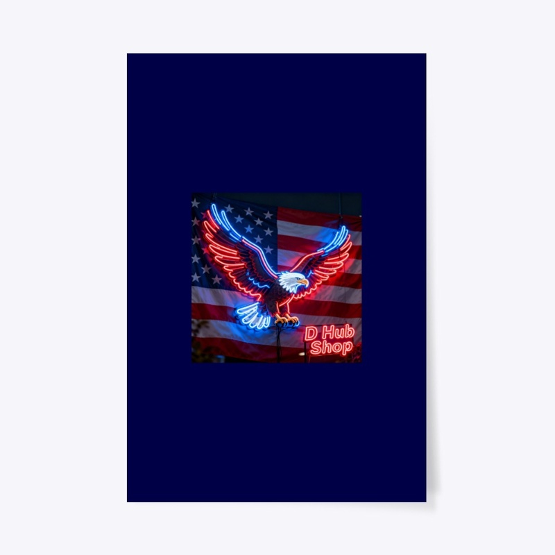 Neon Patriotic Eagle