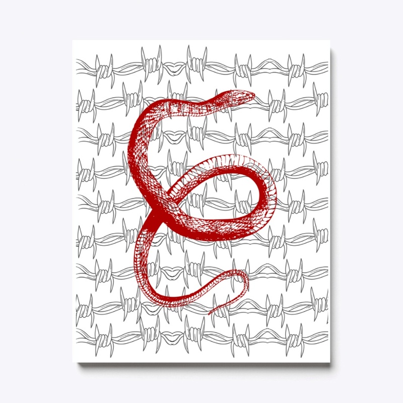 Barbwire Snake (Red) - PRINTS