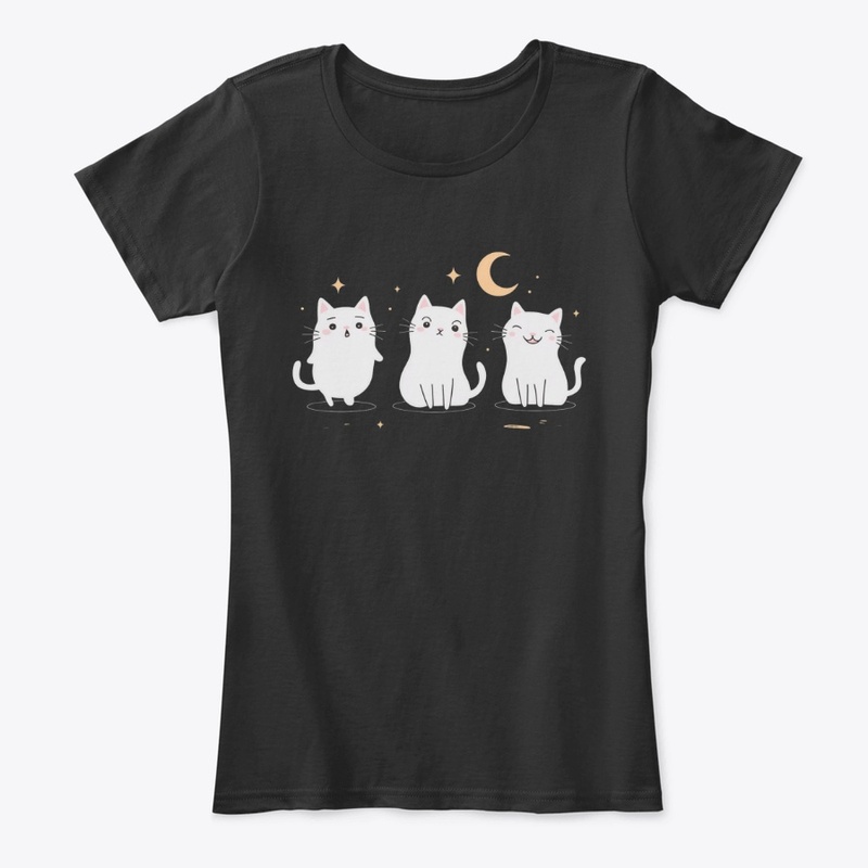 Three Cats and the Moon Cat Design