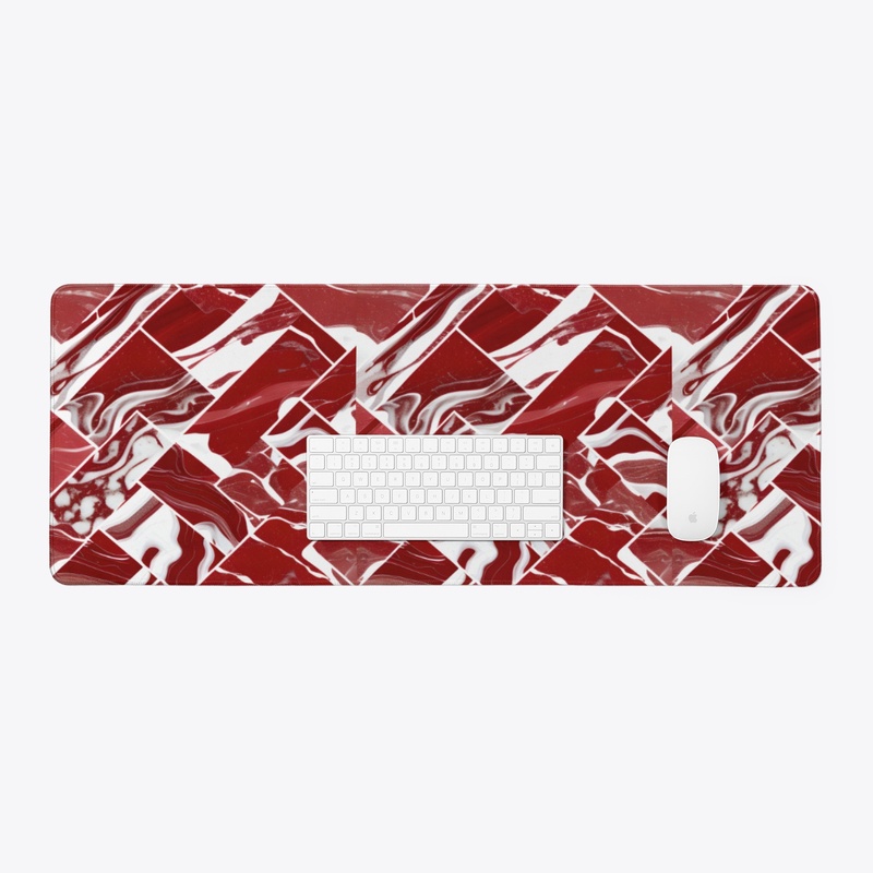 Red and White Abstract Design 