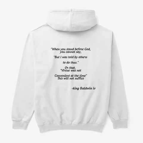 Cross Of Jerusalem Hoodie White T-Shirt Back