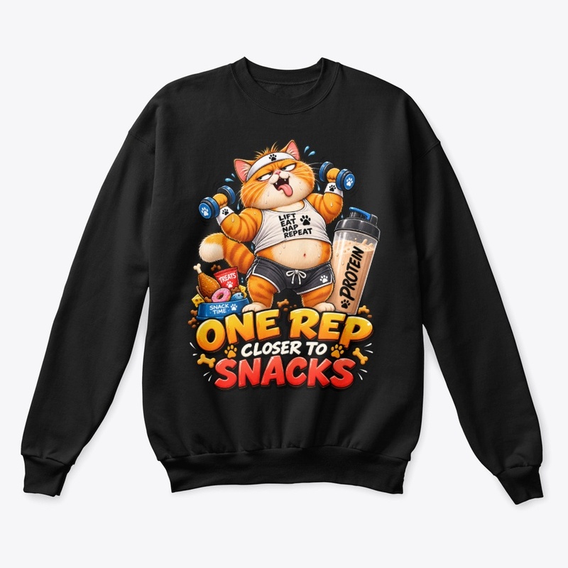 One Rep Closer to Snacks Funny Cat Gym 