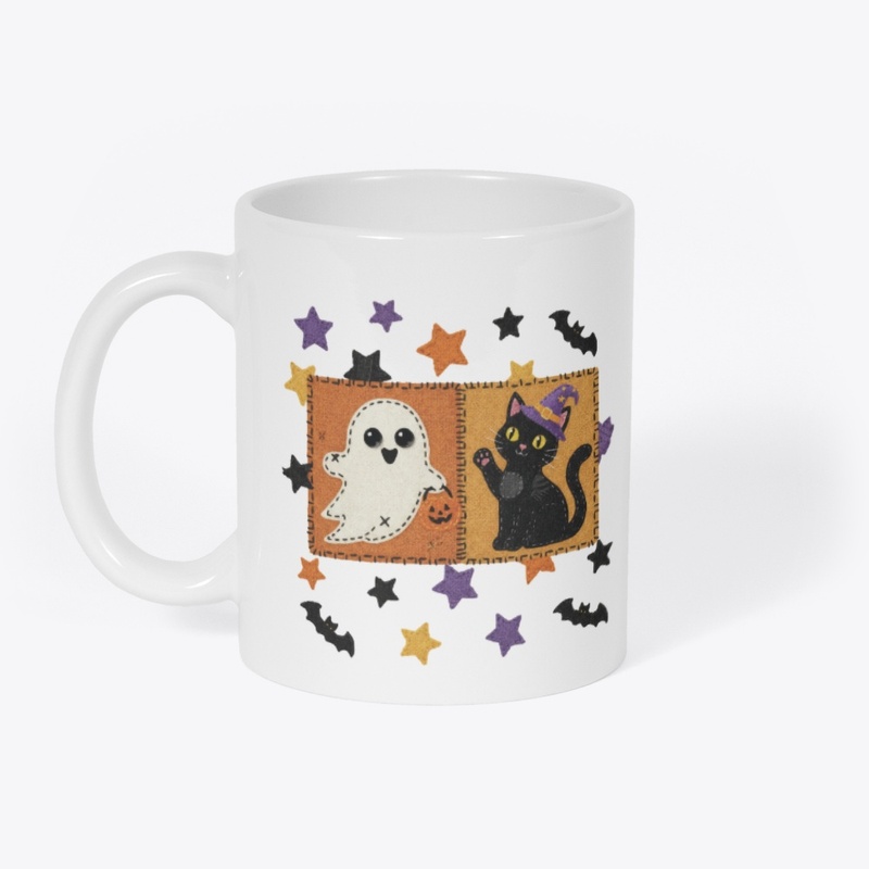 Ghost & Witch Cat Halloween