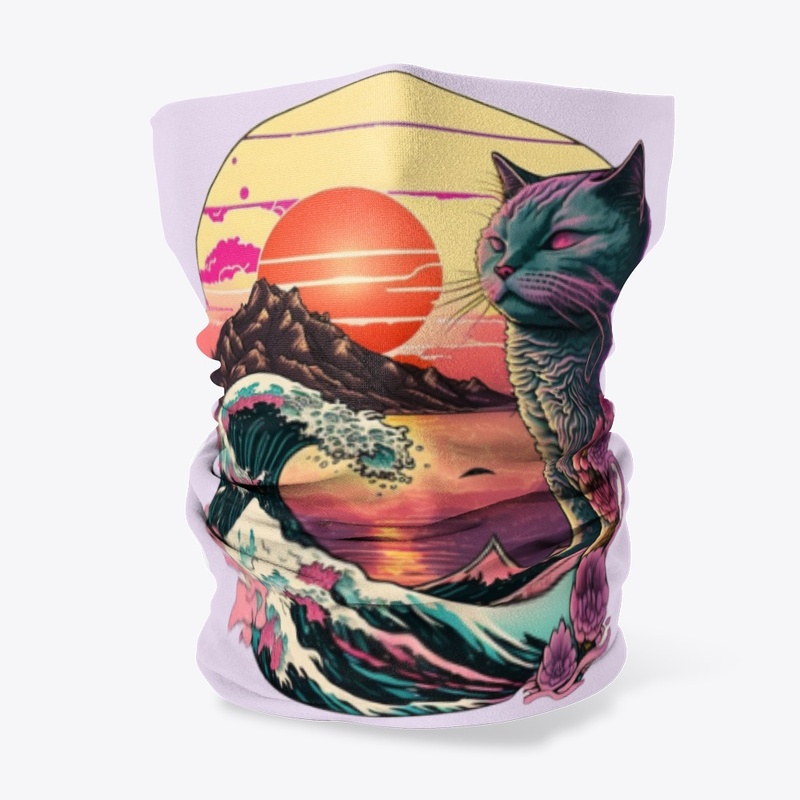 The Great Wave with Cat Women's Apparel 