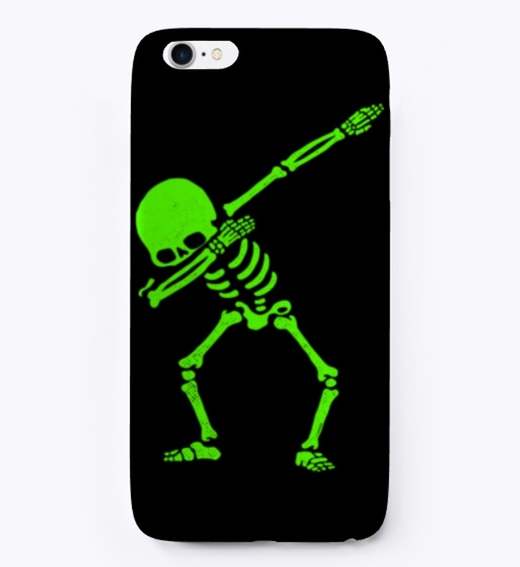 Halloween Dabbing Skeleton Green Slim 