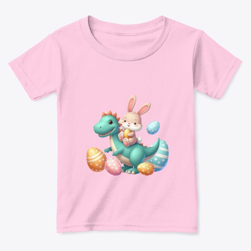Bunny Riding on Dinosaur with Easter Egg