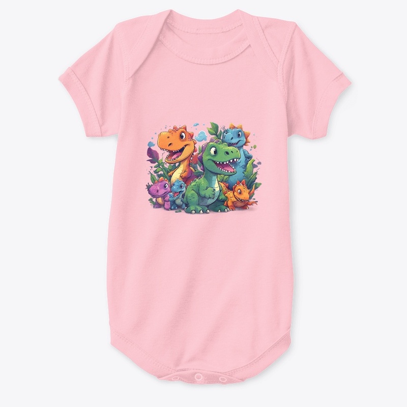 T-shirt design featuring dinosaurs.