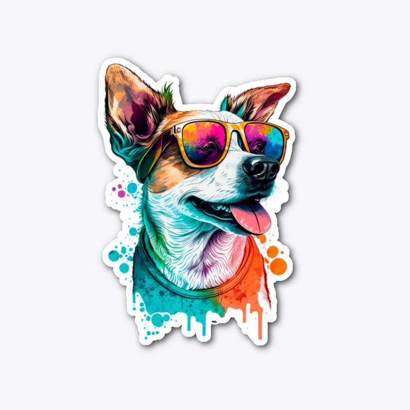 Happy Dog Wearing Glasses 1