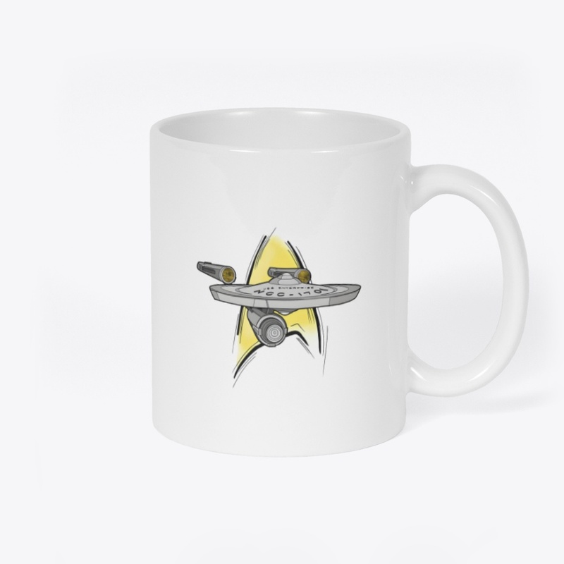 TREK FAN ART ENTERPRISE WHITE COFFEE MUG