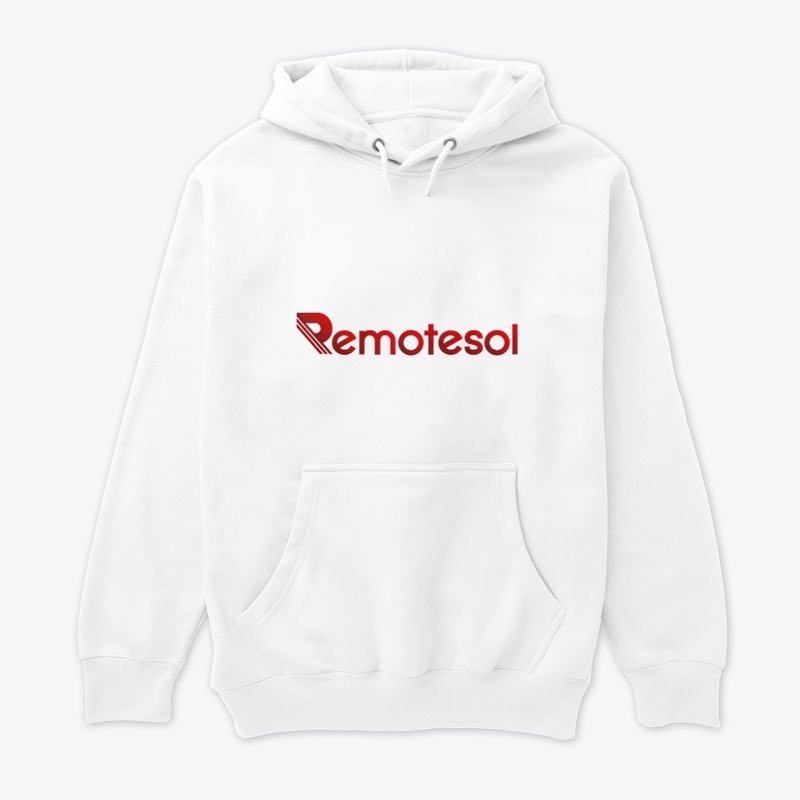 White Hoodie with Remotesol logo
