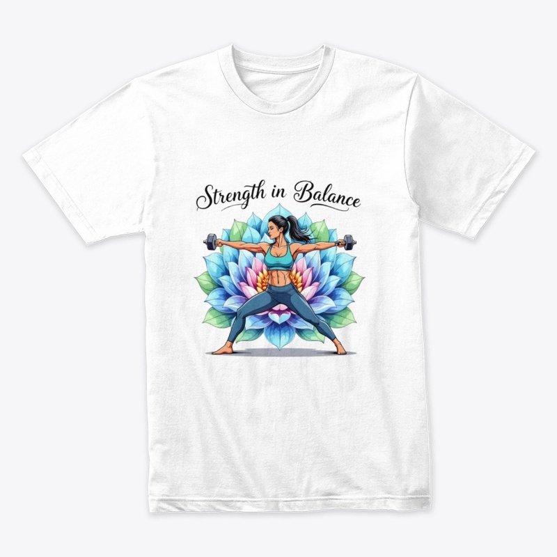 Warrior Yoga Pose with Dumbbells T-Shirt