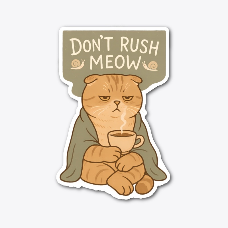 British Shorthair Cat - Don't Rush Meow