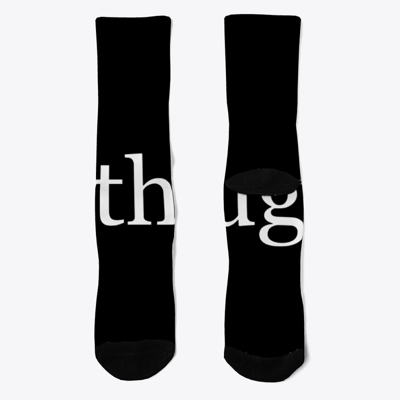 Thug in White on a Black Background