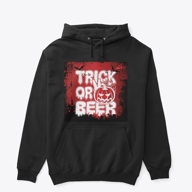 Trick or beer halloween theme design 