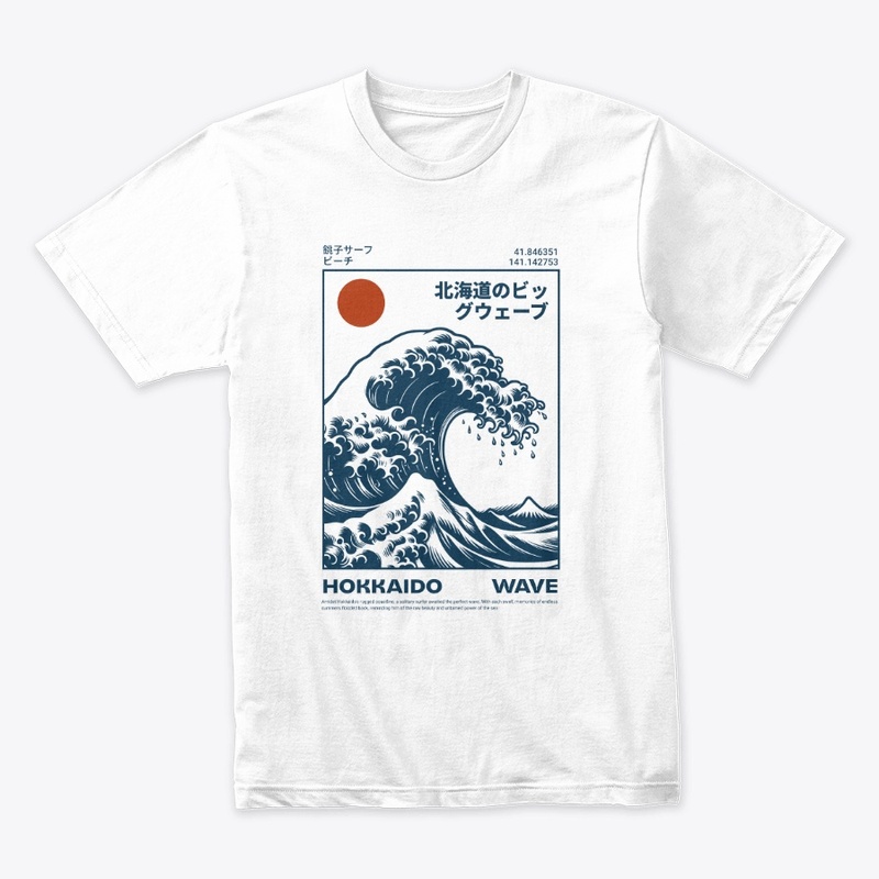 Hokkaido Wave Japan Ocean Nature Graphic