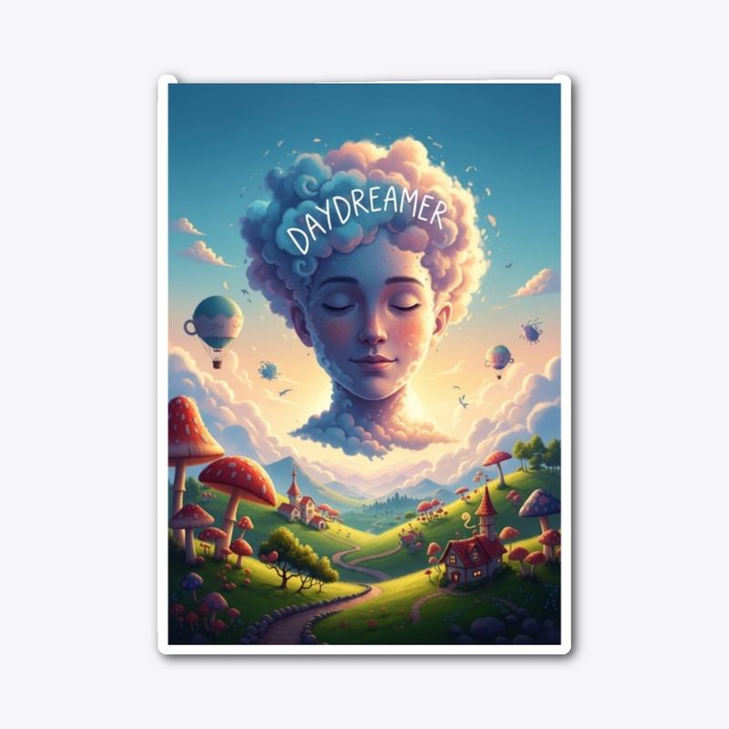 Whimsical Head in the Clouds Daydreamer