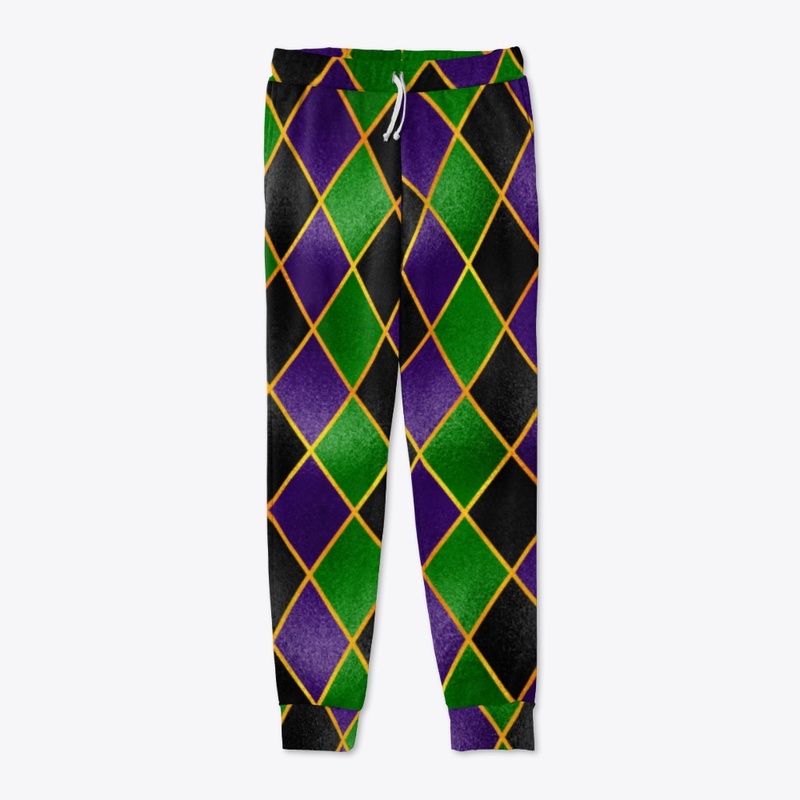 Green, Purple and Gold Diamond Design