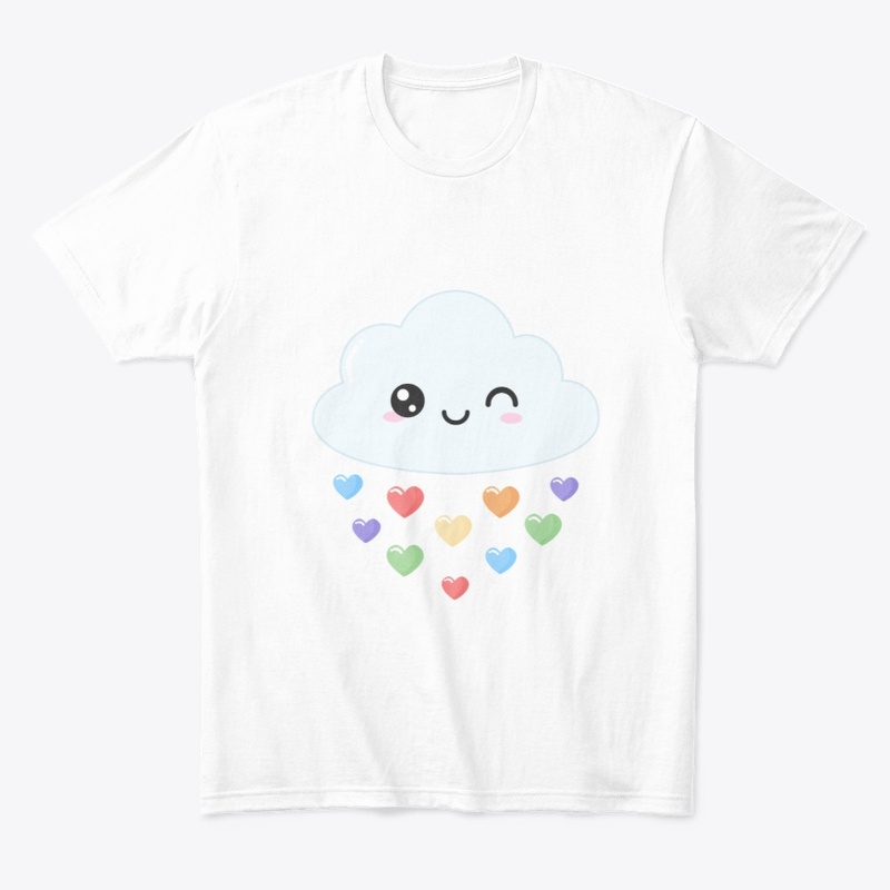 Cloud raining colored hearts