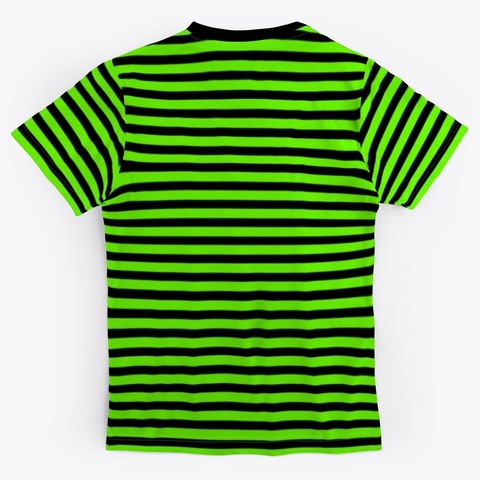 "Emo Stripes Plain Green" Black T-Shirt Back