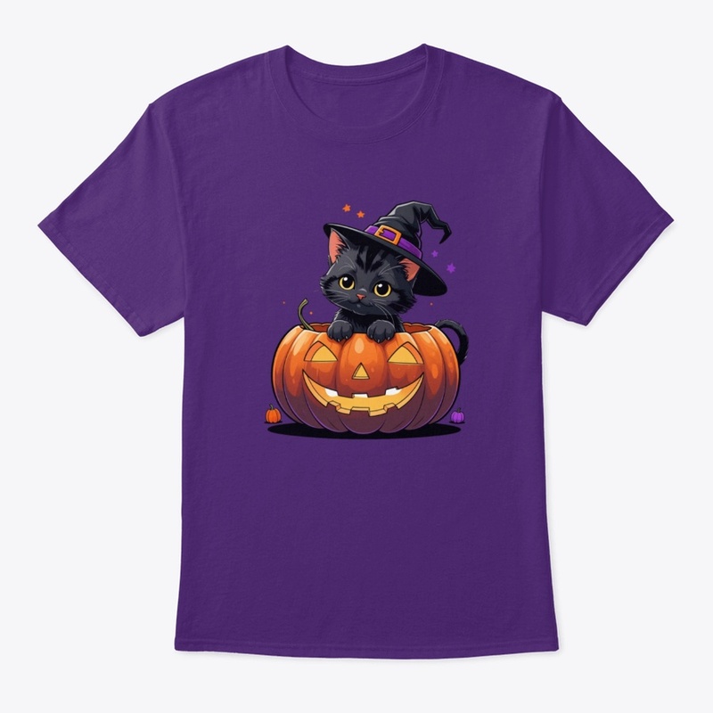 Cute Halloween Kitten in Pumpkin