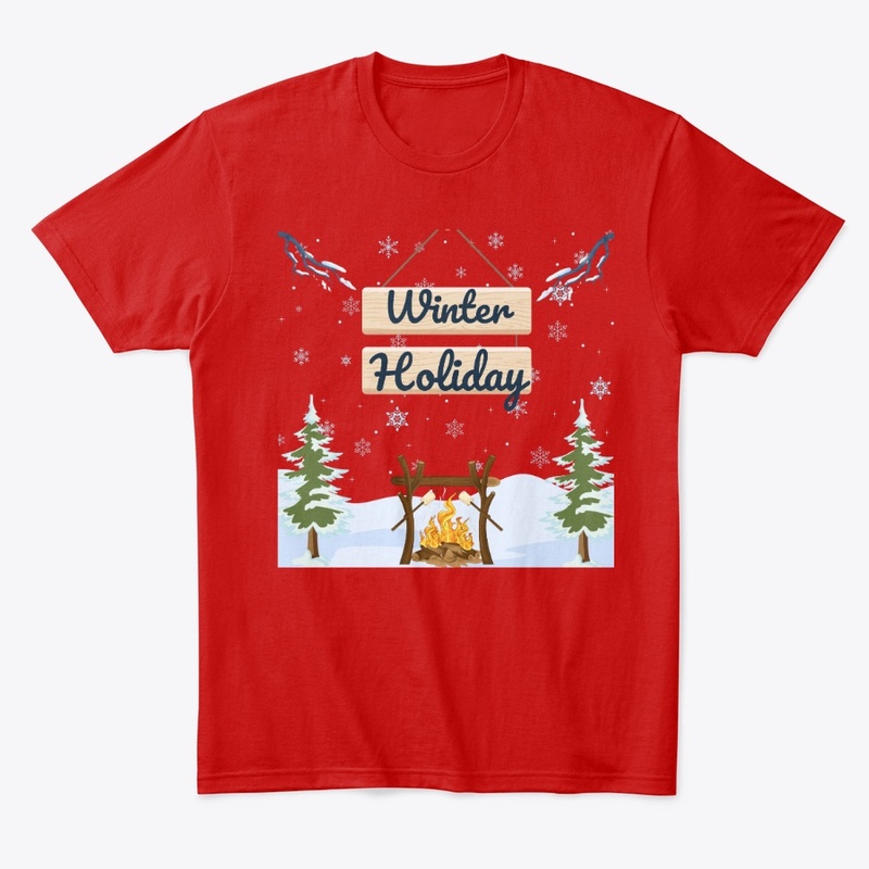 Cozy Winter Holiday Campfire Scene