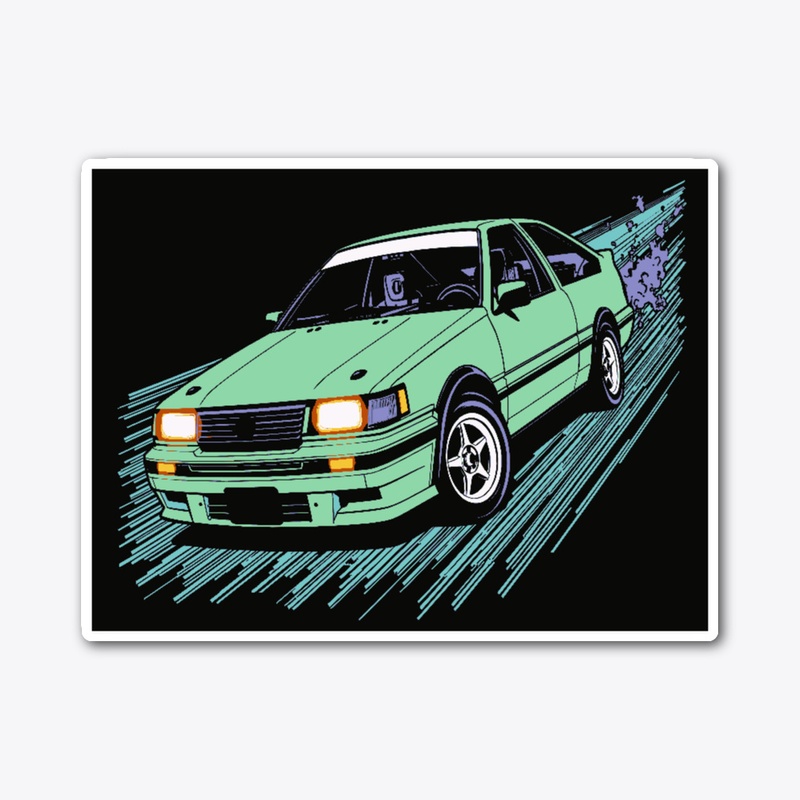 Drift King AE86 Retro Manga Car Art