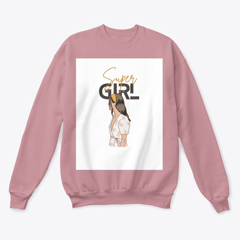 Brown Simple Super Girl T-Shirt